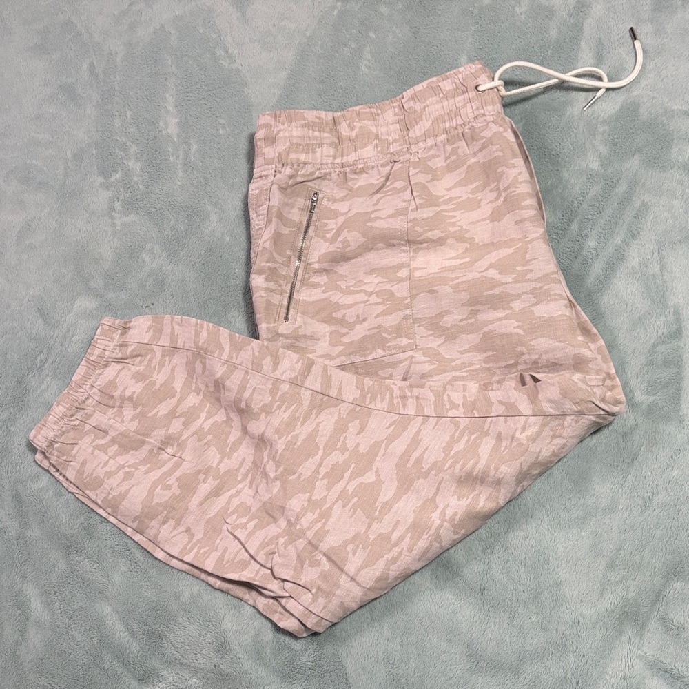 Athleta Cabo Tide Camouflage Linen Jogger Pants